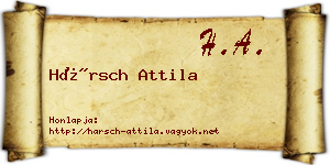 Hársch Attila névjegykártya